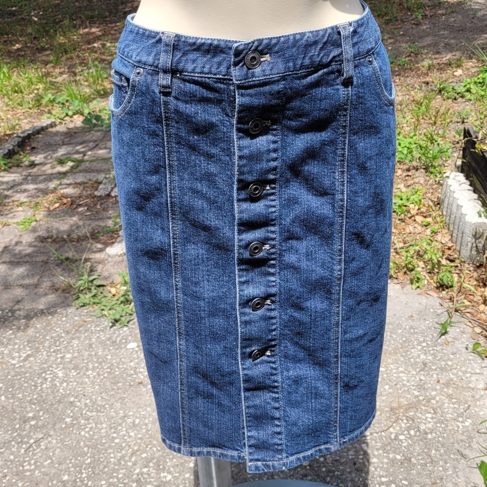 Talbots Blue Denim Pencil Skirt